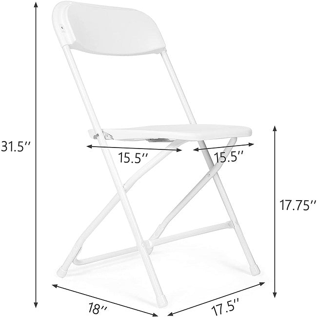 White Steel Poly Folding Chair For Events
