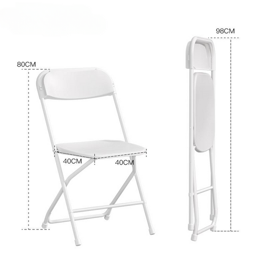 White Steel Poly Folding Chair For Events