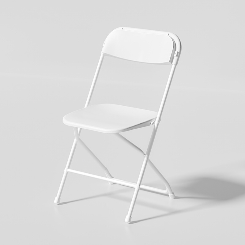 White Steel Poly Folding Chair For Events