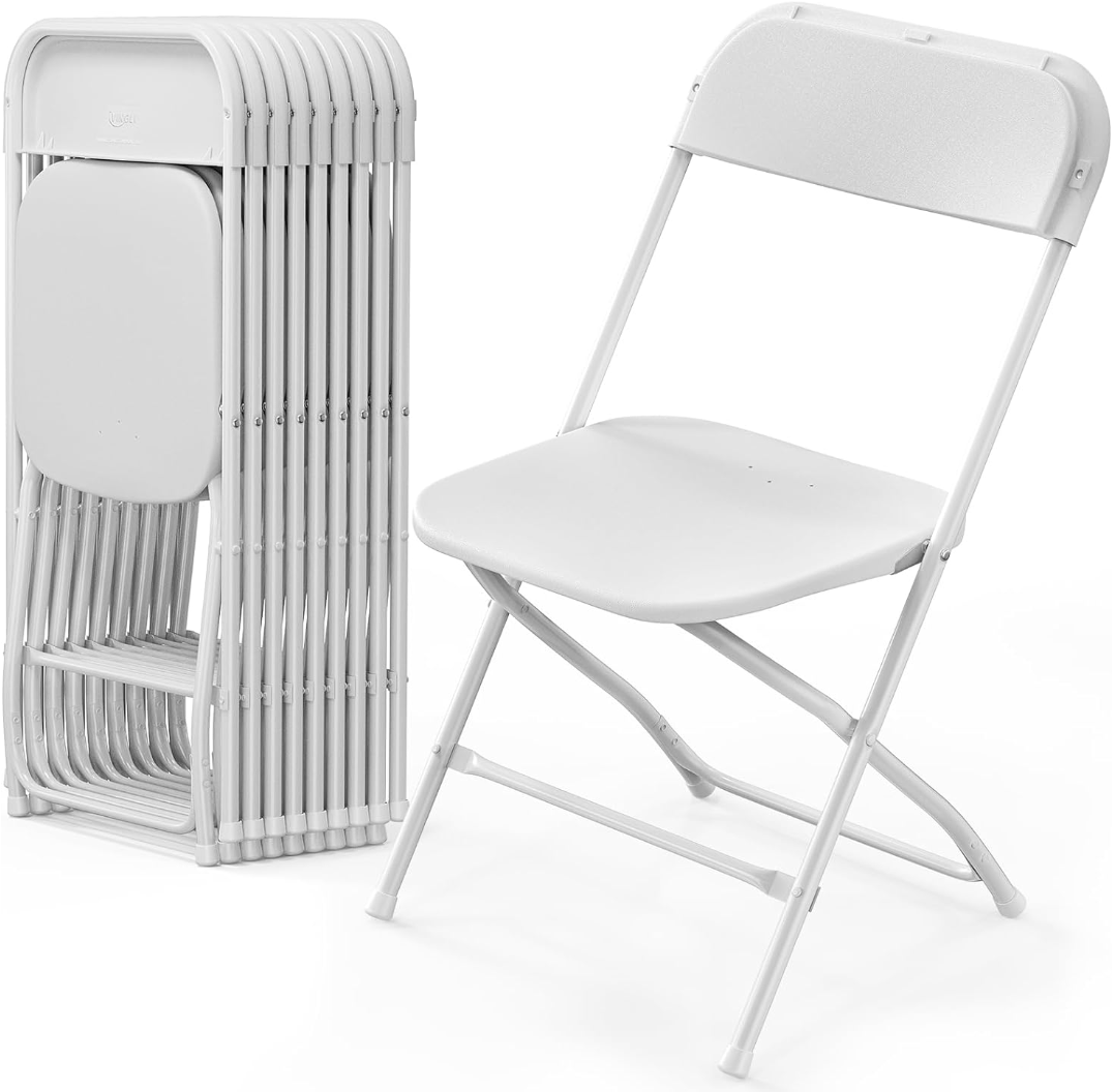 White Steel Poly Folding Chair For Events