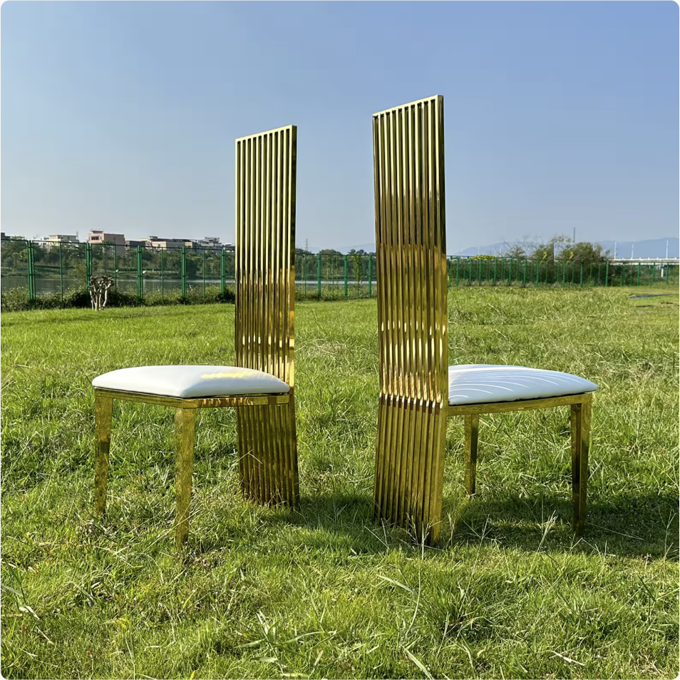 Gold Straight Back Chair For Events