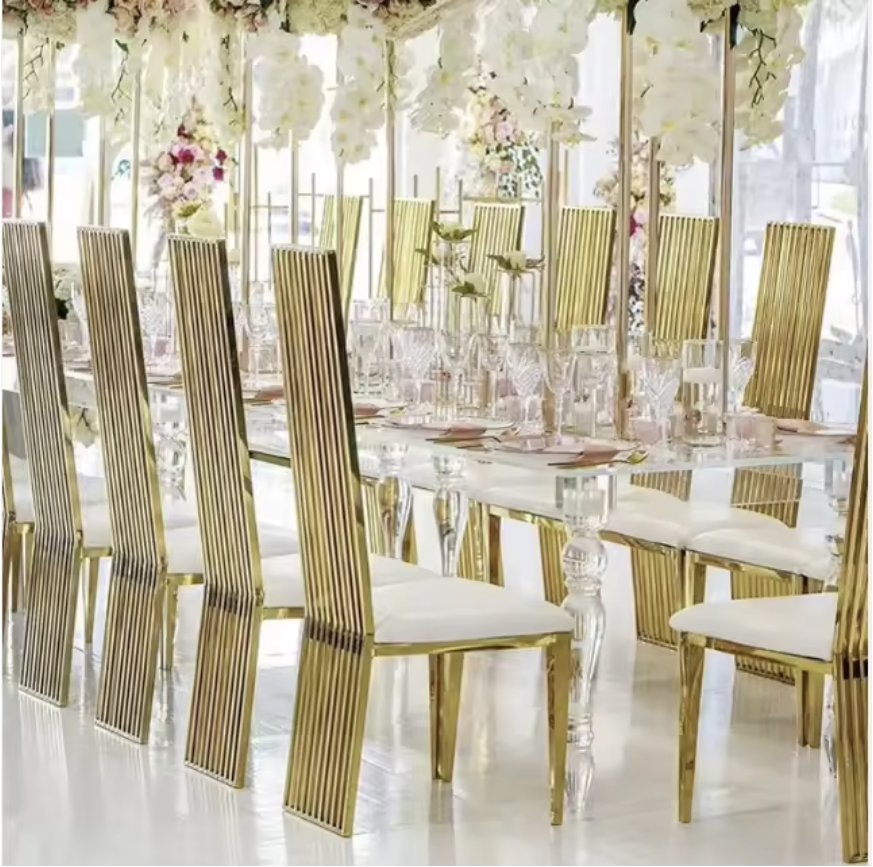 Gold Straight Back Chair For Events